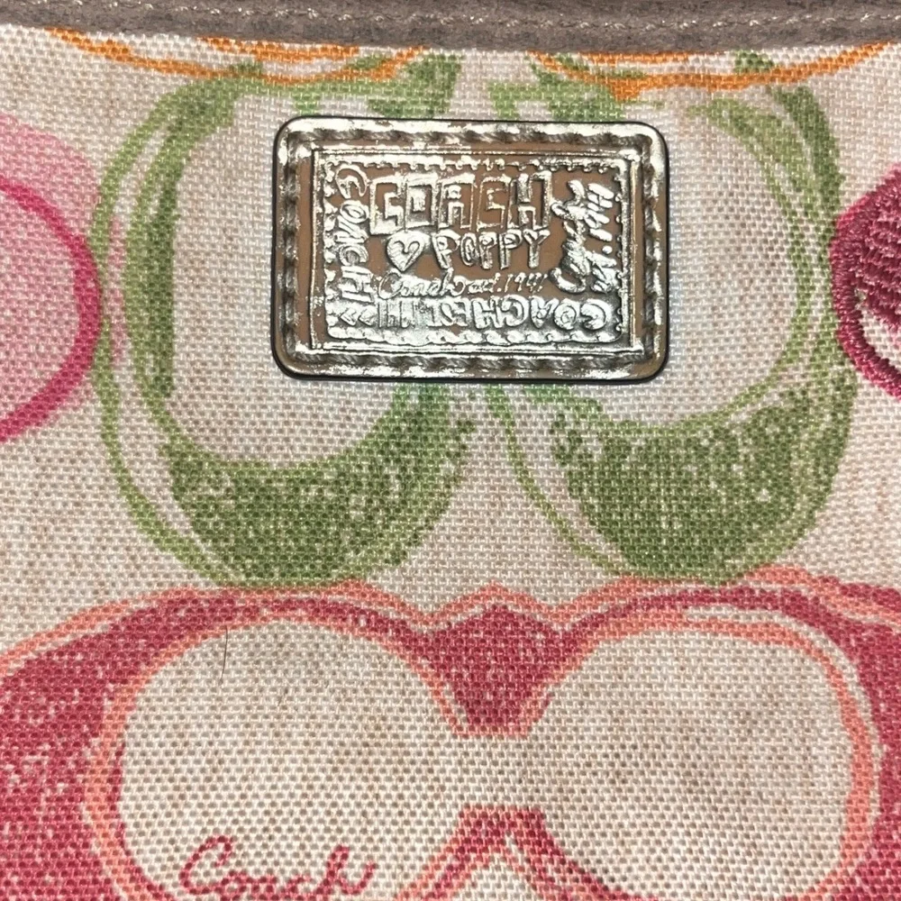 Vintage Coach Poppy Collection Colorful Watercolor Wristlet Bag EUC
